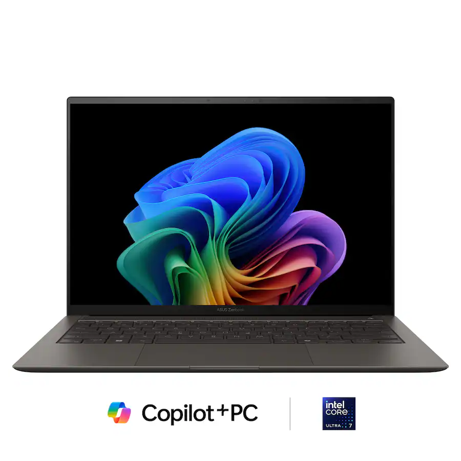 The text on the image reads: "Copilot+P PC intel CORE i7 ULTRA 7".