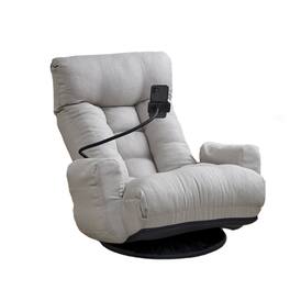 Boyel Living - 360 Rotating Foldable Adjustable Floor Lounge Chair Comfortable Seating for Living Room Bedroom - Gray