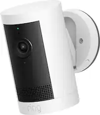 Front. Ring - Outdoor Cam Plus, Battery, Wide-Angle 2K Video, Low-Light Sight for full-color night vision, Mount-anywhere versatility - White.