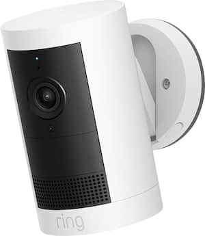 Ring - Outdoor Cam Plus, Battery, Wide-Angle 2K Video, Low-Light Sight for full-color night vision, Mount-anywhere versatility - White