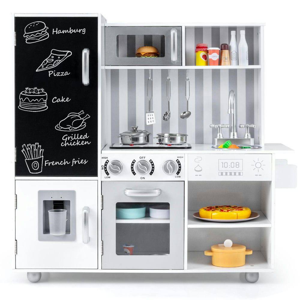 Resenkos - Pretend Play Kitchen for Kids with Real Sounds & Lights - Interactive Toy Kitchen - Silver price history on PriceWatchPro