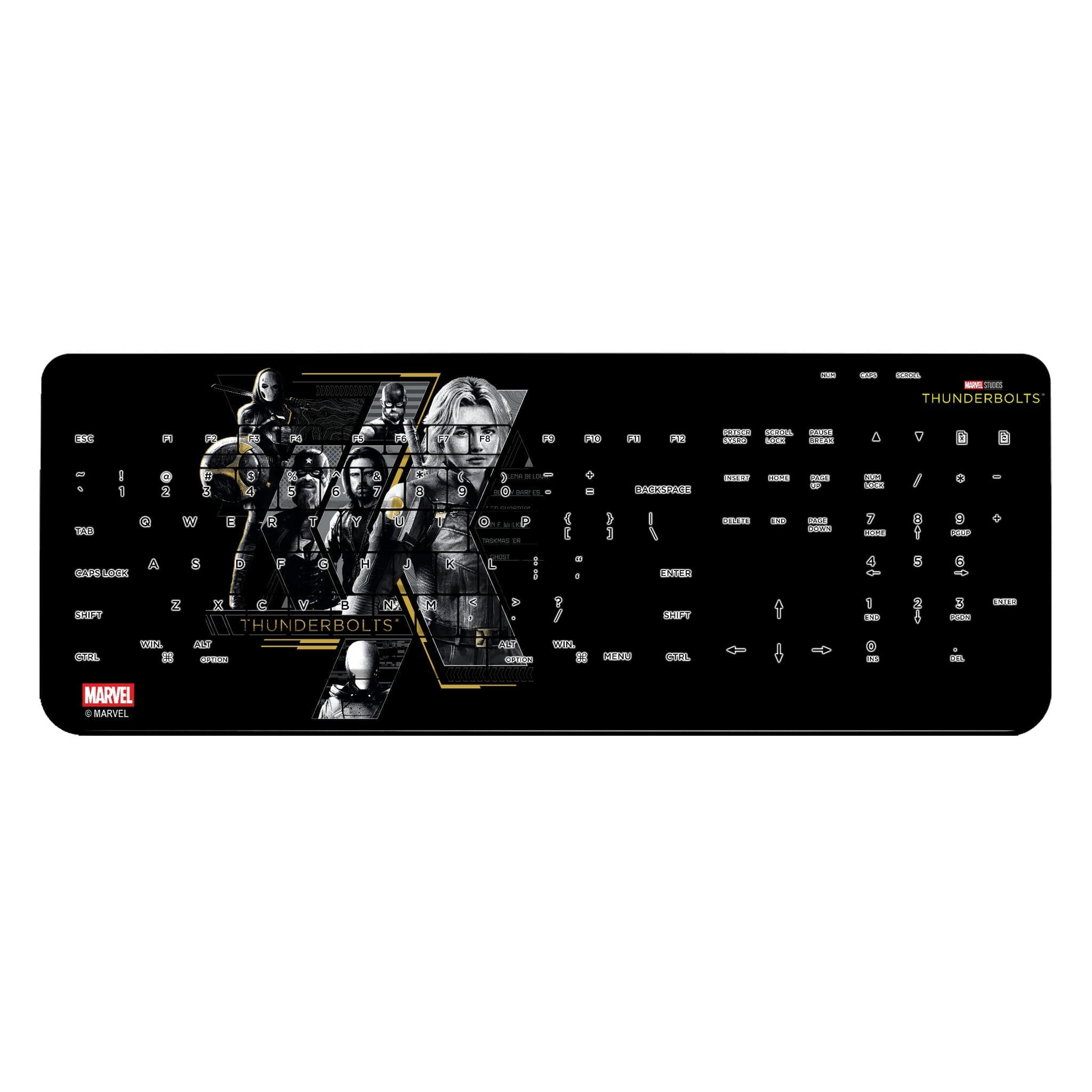 Keyscaper - Marvel Badge Wireless USB Keyboard - Thunderbolts 3