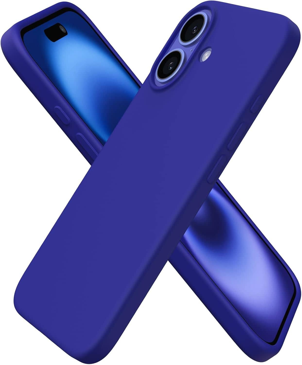 Front. Ornarto - ORNARTO Compatible with iPhone 16 Case 6.1", Liquid Silicone 3 Layers Full Covered Protective Cover-Klein Blue - Klein Blue.