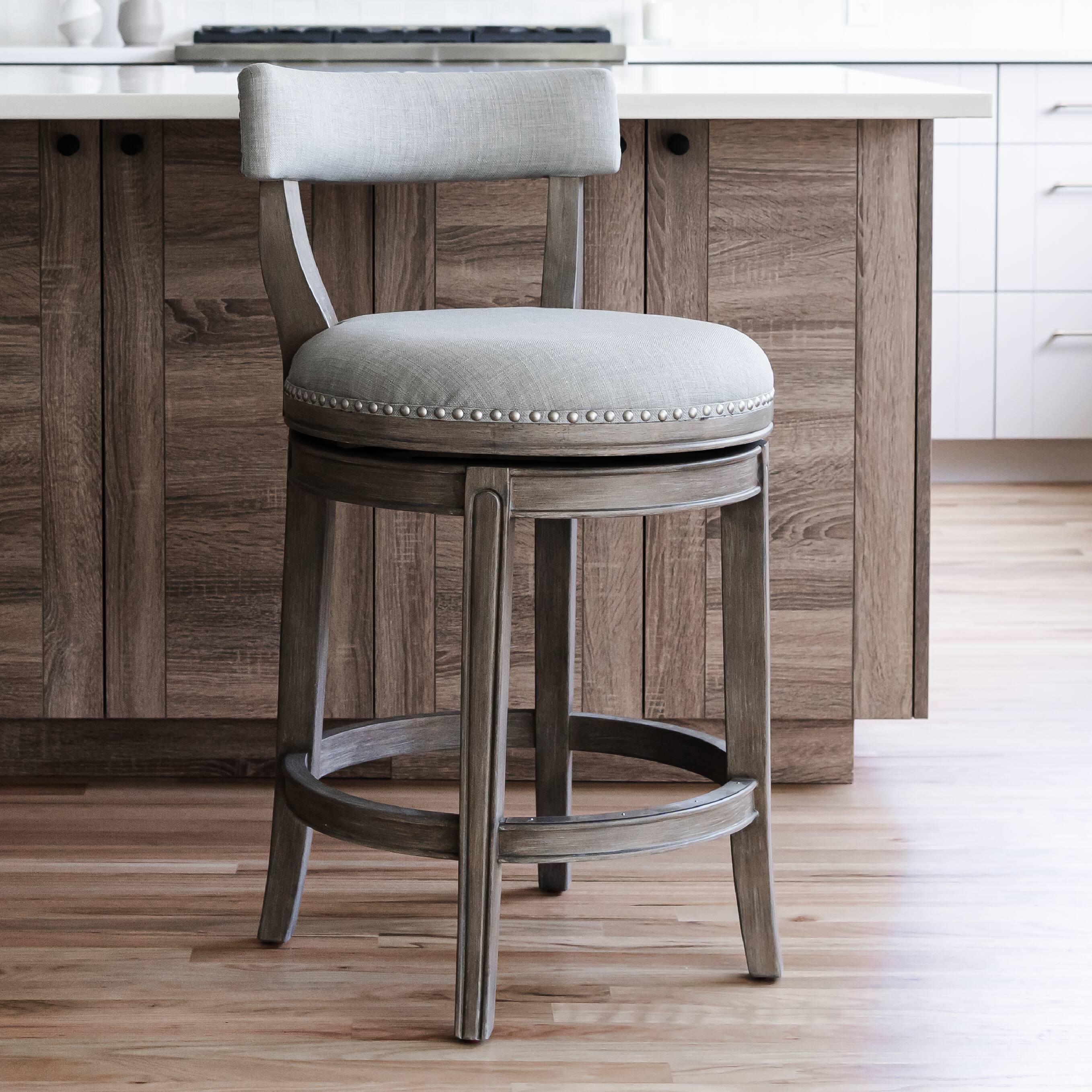 Angle. Maven Lane - 26" Alexander Counter Stool in Reclaimed Oak Finish with  Fabric Upholstery - Reclaimed Oak.