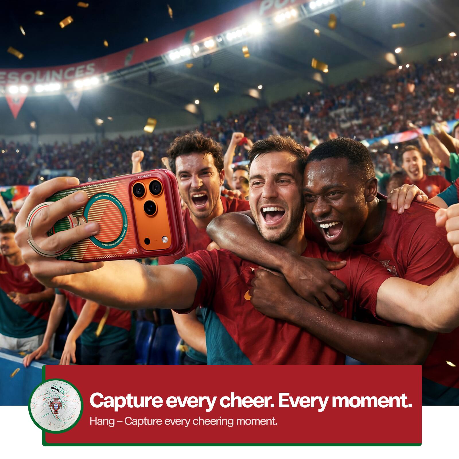 Capture every cheer. Every moment.  
Hang – Capture every cheering moment.