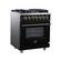 Left. Forno Appliances - Massimo 4.32 Cu. Ft. Freestanding Dual Fuel True Convection Range with Air Fryer Basket - Black.