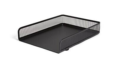 Alt View 3. TRU RED - Front Load Stackable Metal Letter Tray, Matte - Matte Black.