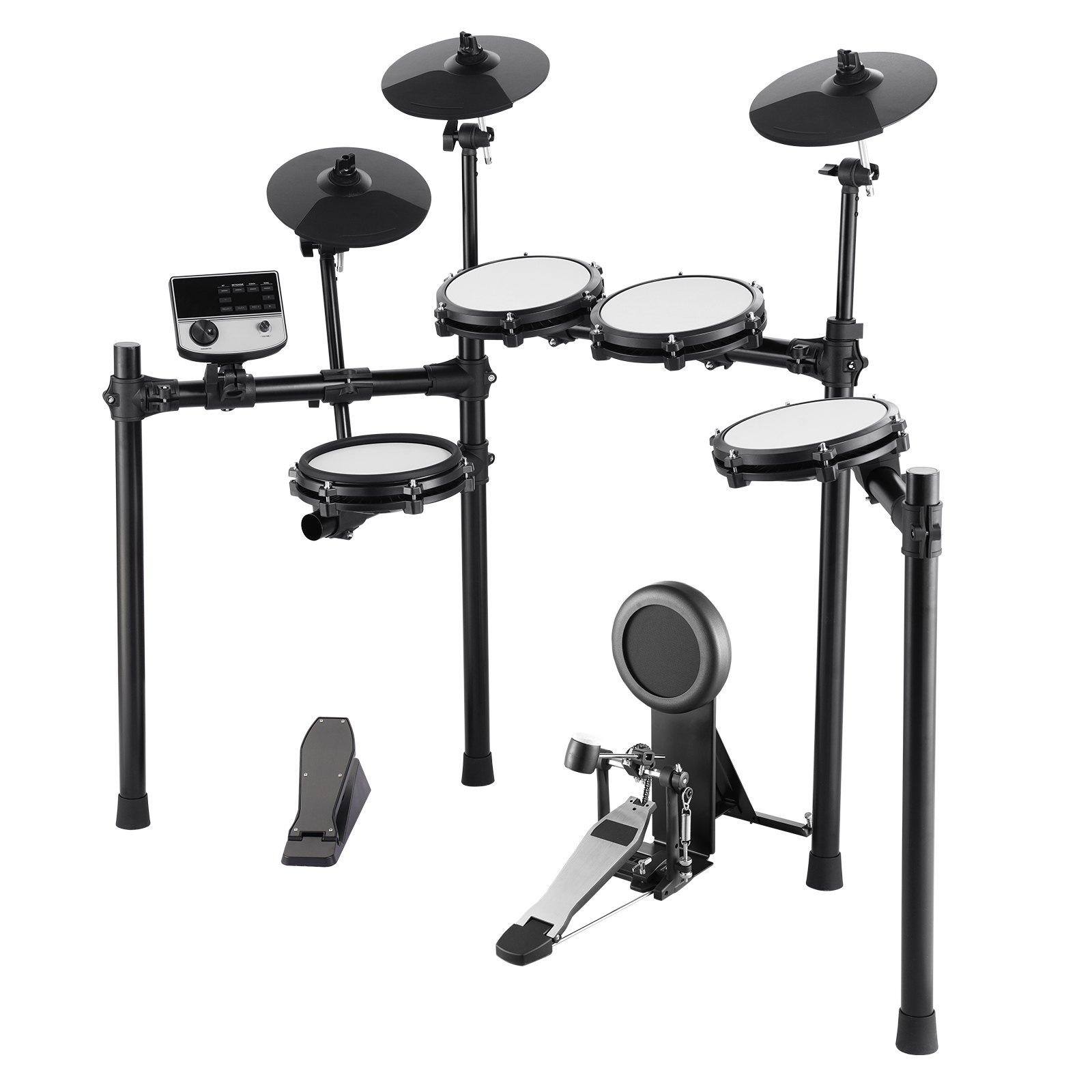 Alt View 9. Glintex - Electric Drum Set Electronic Drum Kit 480 Sounds Beginner Practice Drum Kit with Pads Pedals for Adults and Kids - Black.