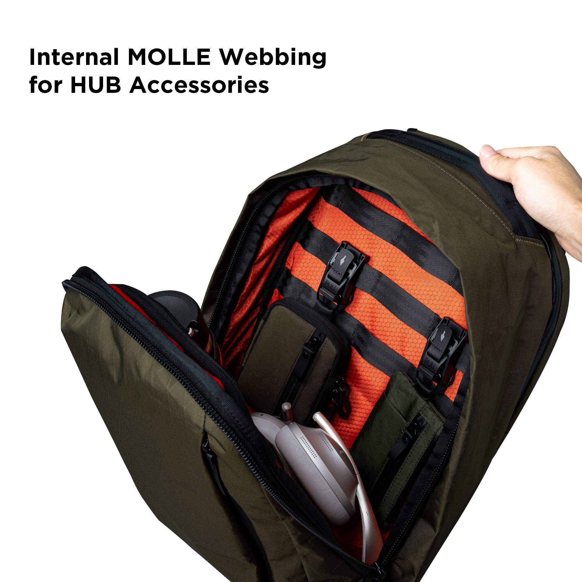 Internal MOLLE Webbing for HUB Accessories