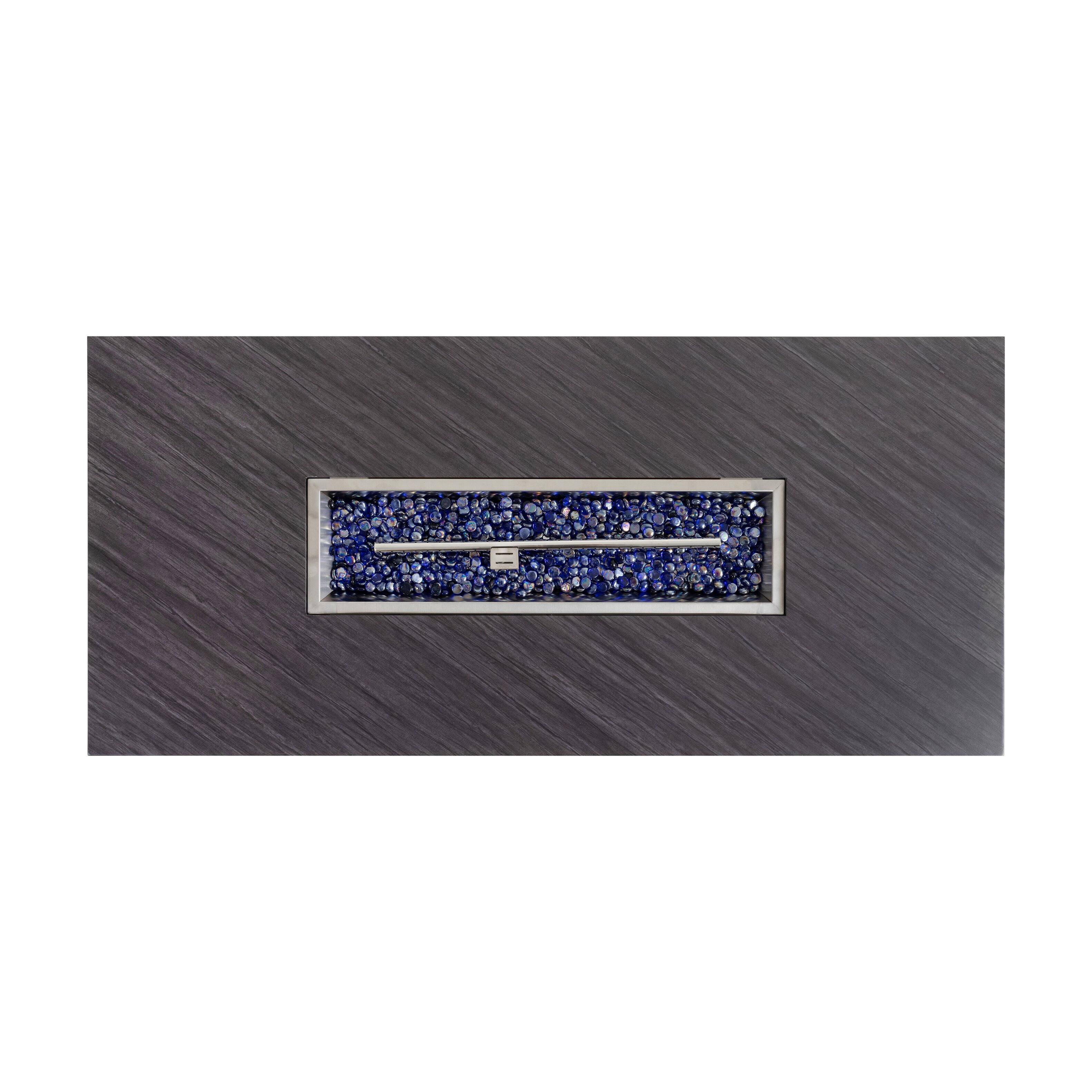 Alt View 4. APRILSOUL - 60 inch FIRE PIT TABLE Stone Outdoor Gas Fire Pit Table with Rain Cover Rectangular Heater - Black.