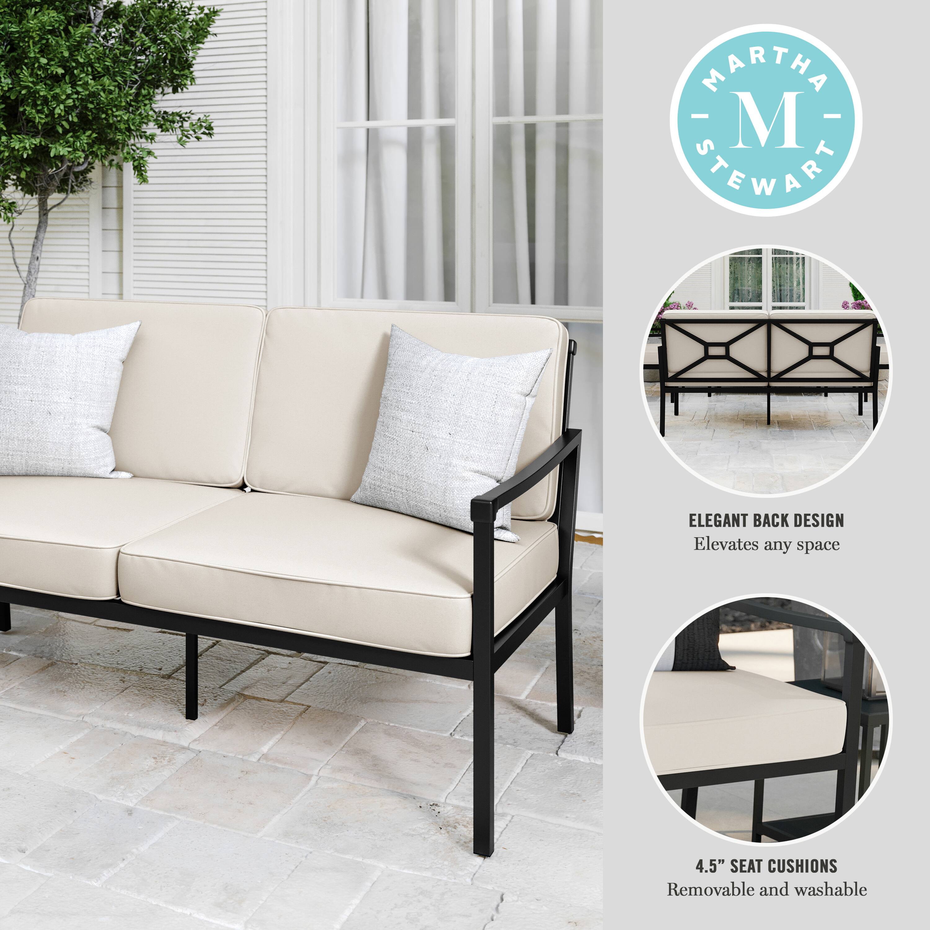 MARTHA STEWART

ELEGANT BACK DESIGN  
Elevates any space

4.5" SEAT CUSHIONS  
Removable and washable