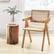 Alt View 1. Costway - Set of 4 Rattan Accent Chairs Mid Century Dining Armchair Bamboo Frame Kitchen - Natural.