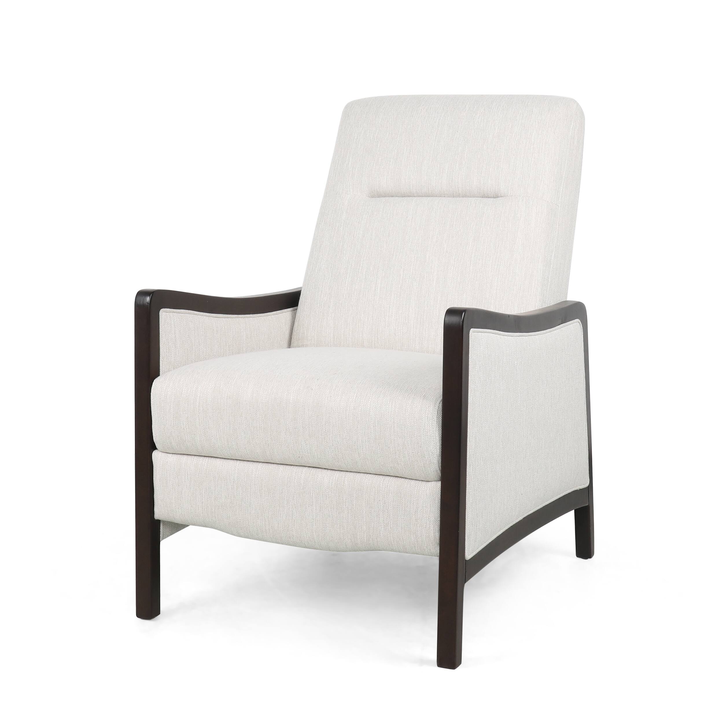 Alt View 6. TinyHomie - Fabric Recliner Chair Mid Century Modern Recliner Pushback Single Recliner Sofa Upholstered Sofa - white.