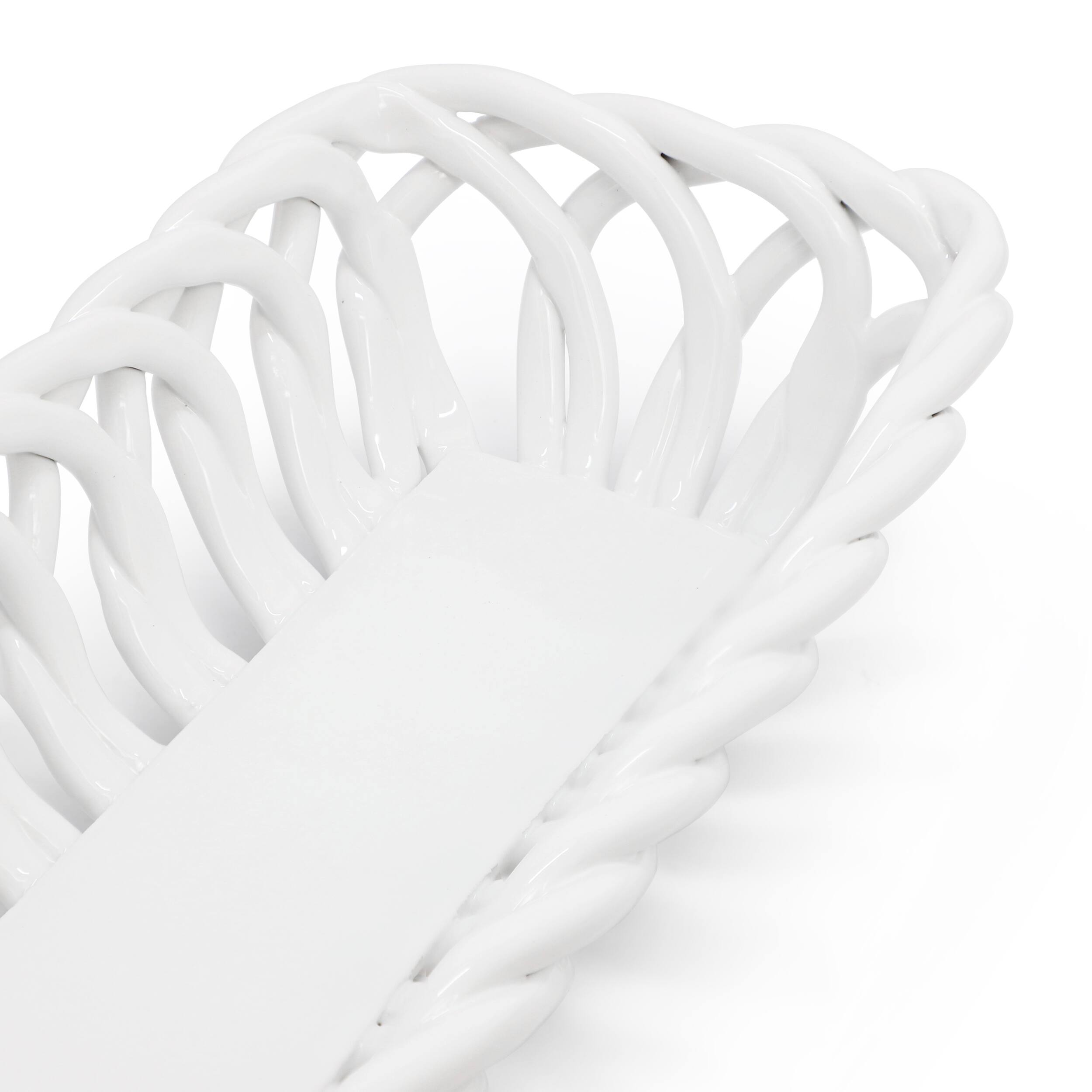 Alt View 2. Meritage - Meritage Modern Prestige 13.5 Inch Rectangular Dolomite Basket Serving Bowl in White - White.