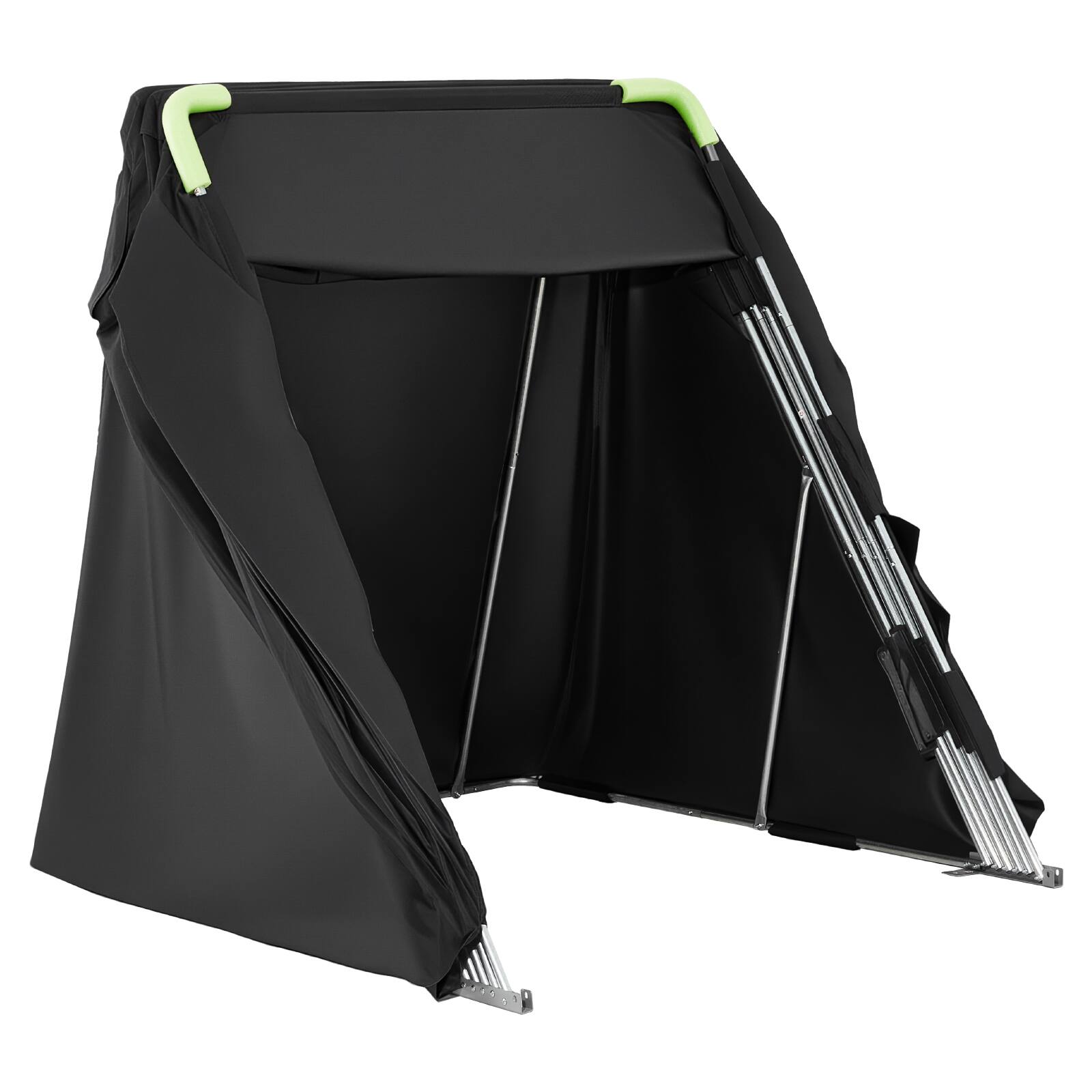 Alt View 5. VEVOR - Motorcycle Storage Shelter with Security Lock, 600D Oxford Flip-Up Garage Tent, Heavy-Duty All-Weather Motorcycle Cover - Black.