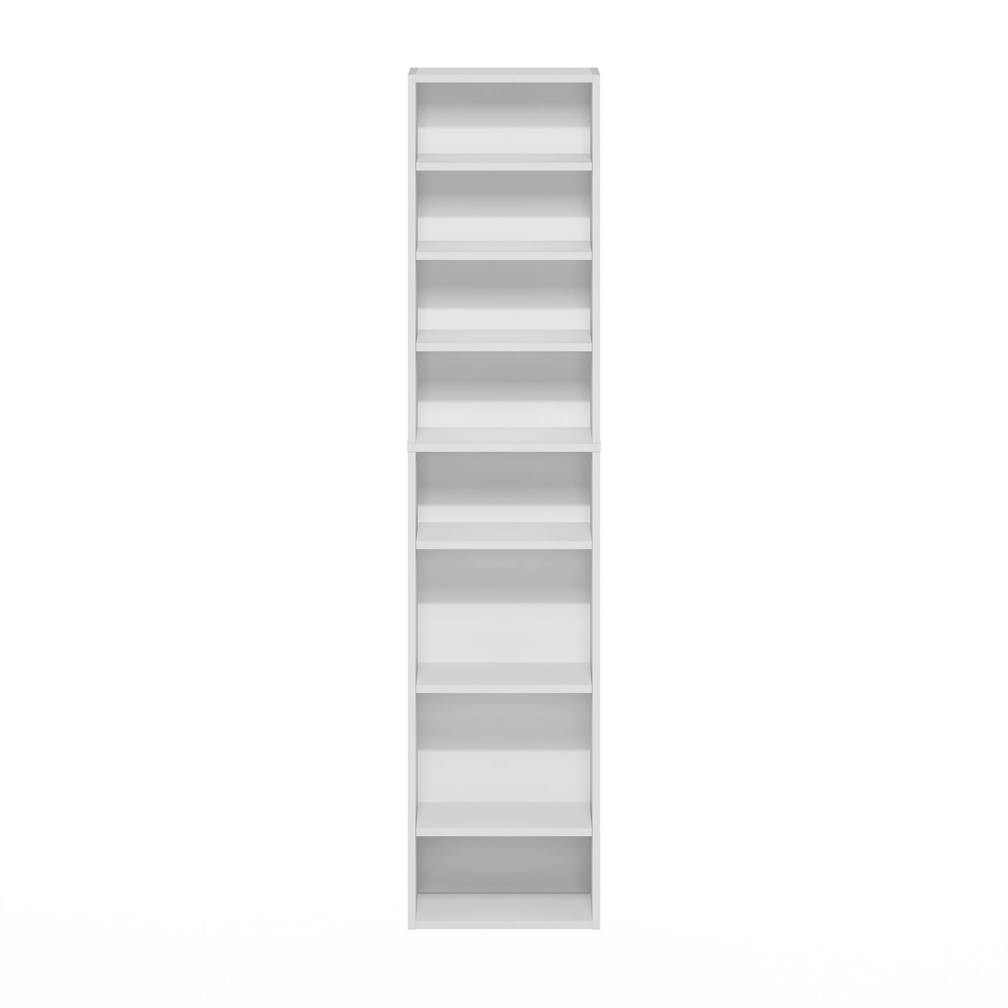 Alt View 3. Furinno - Indo 8-Tier Adjustable Shelves Multimedia Media Storage Tower Rack - White.