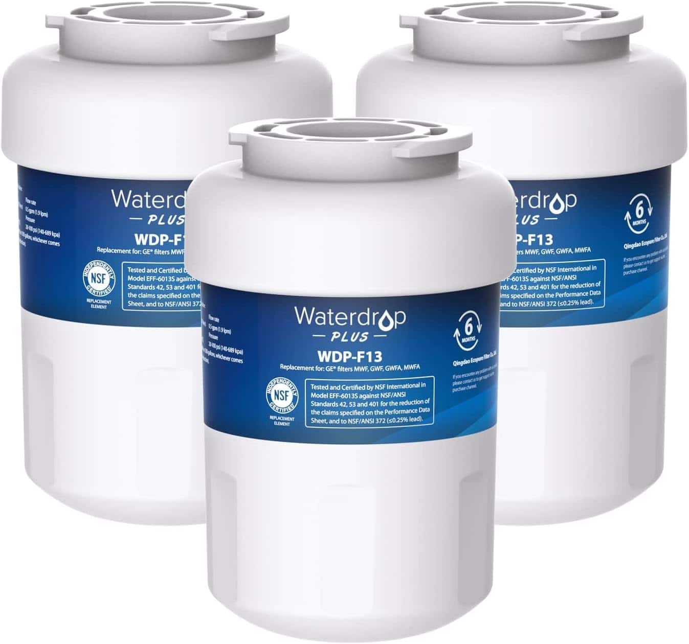 Waterdrop - WDP-MWF-3 Refrigerator Water Filter 3-Pack - White