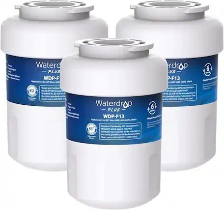 Waterdrop PLUS WDP-F13 Replacement for GE filters MWF, GWF, GWFA, MWFA. Tested and Certified by NSF International in Model EFF-60135 against NSF/ANSI Standards 42.53 and 401 for the reduction of the claims specified on the Performance Data Sheet, and to NSF/ANSI 372 (s0.25% lead).