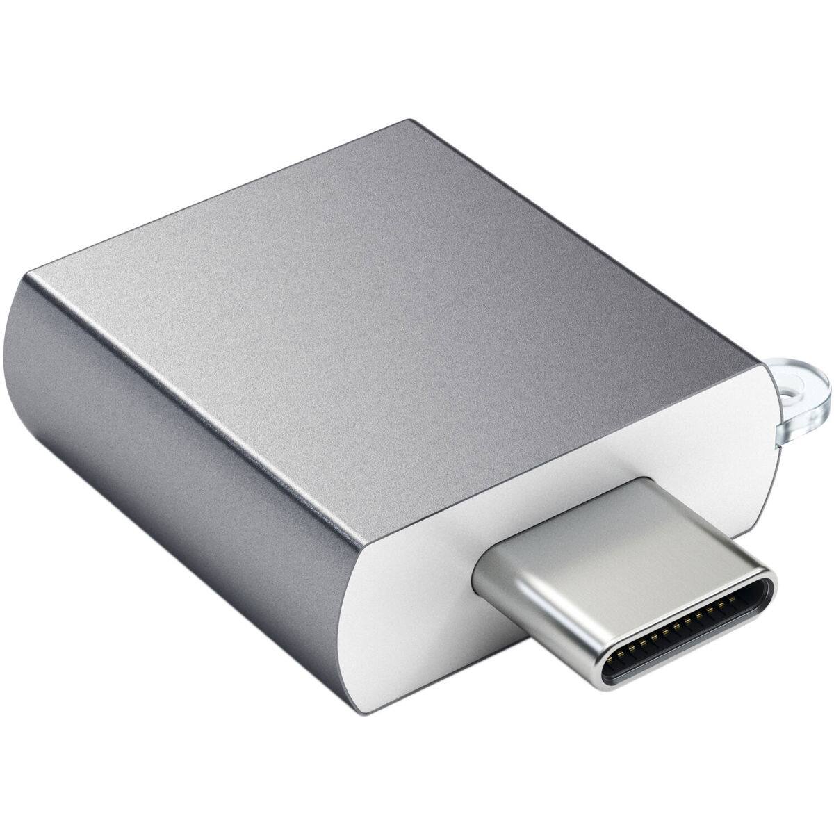 Alt View 4. Satechi - Satechi Aluminum USB 3.0 Type-C to Type-A Adapter, Space Gray - Space Gray.