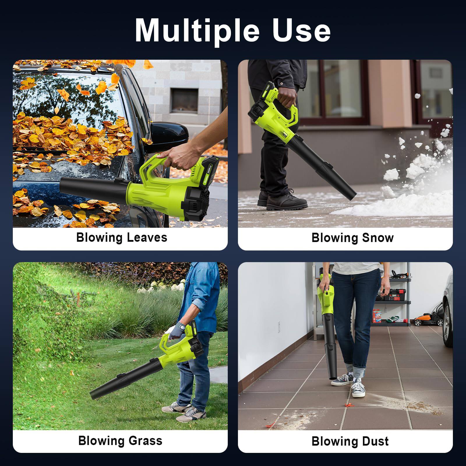 Multiple Use

- Blowing Leaves
- Blowing Snow
- Blowing Grass
- Blowing Dust