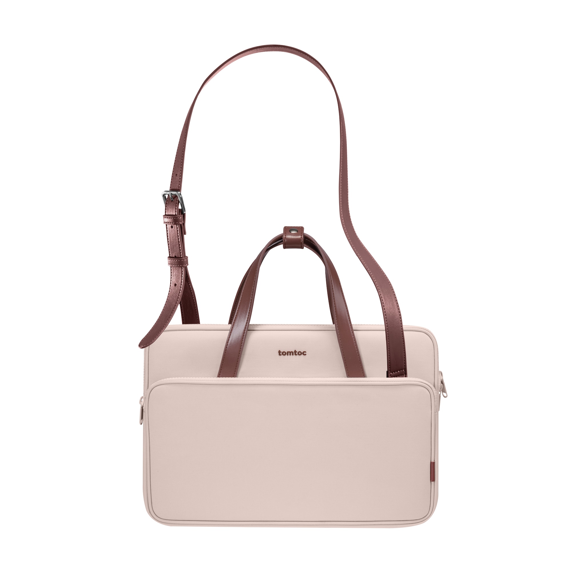 Alt View 16. tomtoc - Versatile-A12 Laptop Shoulder Case Bag for 14 inch MacBook Pro, 13" MacBook Air & Pro, Microsoft Surface Laptop - Blush Pink.