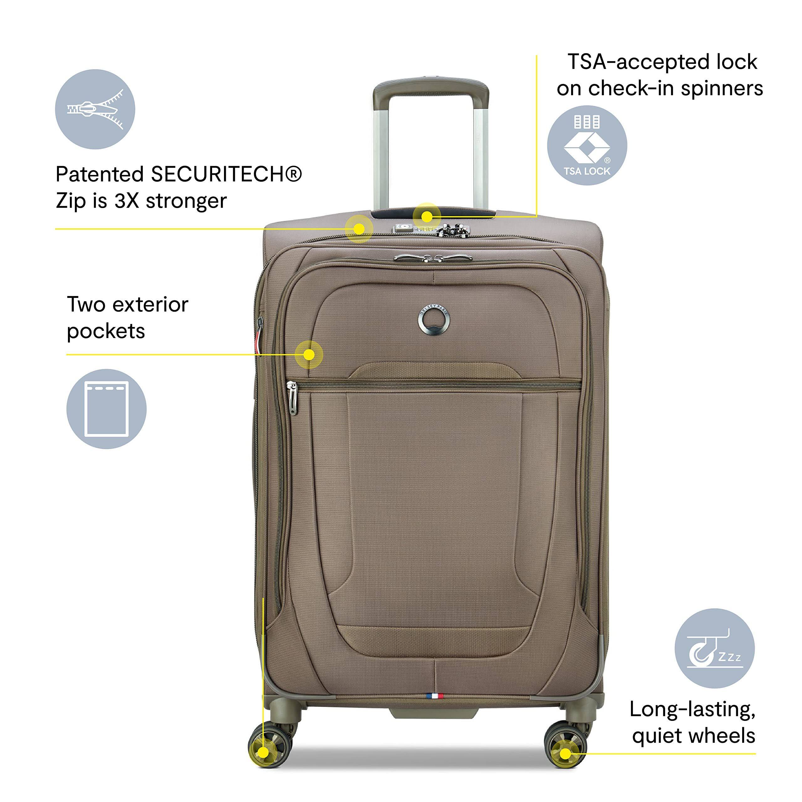 - TSA-accepted lock on check-in spinners
- Patented SECURITECH® Zip is 3X stronger
- Two exterior pockets
- Long-lasting, quiet wheels