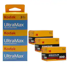 Kodak UltraMax
36 EXP 400
FILM FOR COLOR PRINTS
Kodak UltraMax
FILM FOR COLOR PRINTS
Kodak UltraMax
FILM FOR COLOR PRINTS
Kodak KODACOLOR
135 36 EXP
200
COLOR NEGATIVE FILM
Kodak KODACOLOR
135 36 EXP
200
COLOR NEGATIVE FILM
Kodak KODACOLOR
135 36 EXP
200
COLOR NEGATIVE FILM