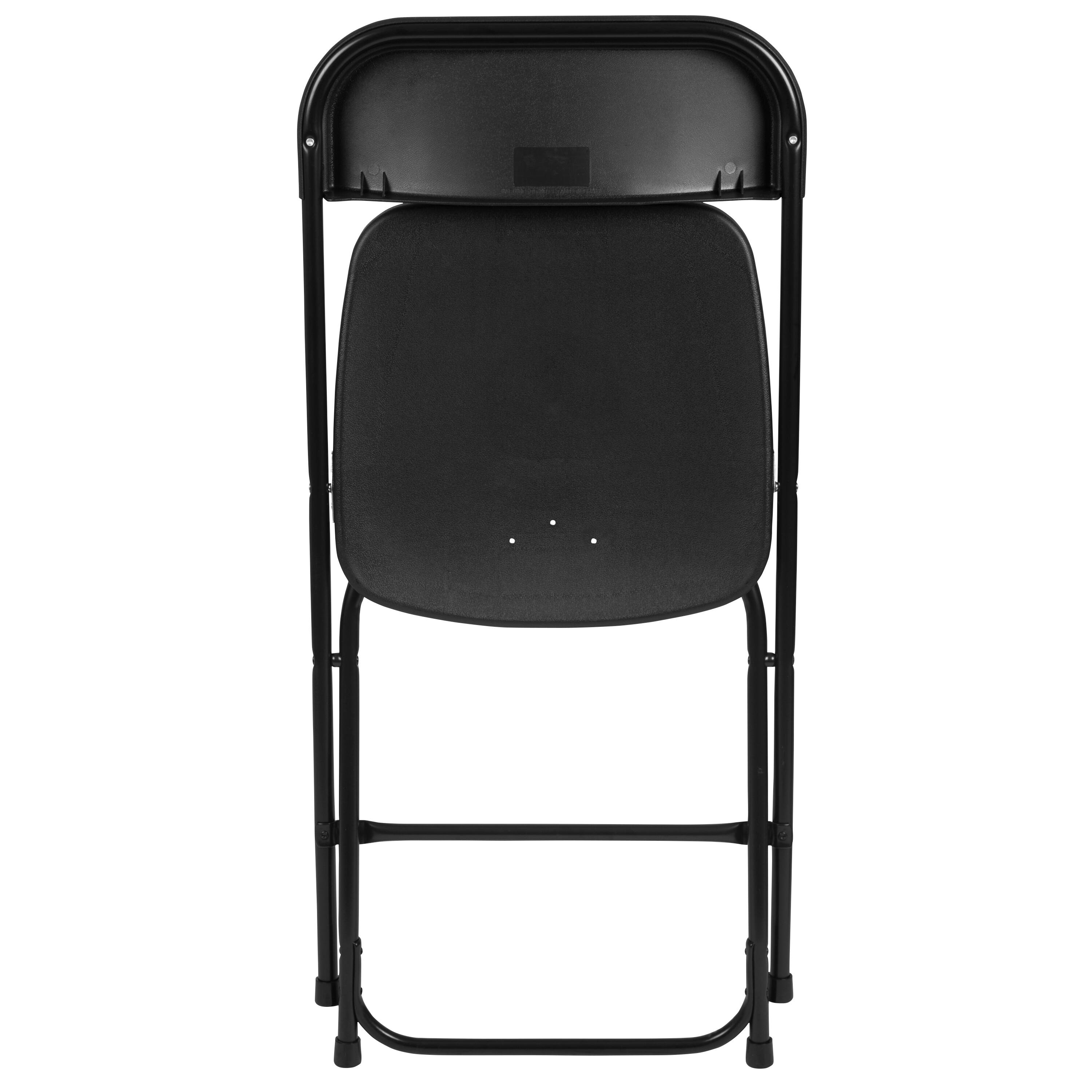 Alt View 10. Emma + Oliver - Set of 2 Stackable Folding Plastic Chairs - 650 LB Weight Capacity - Black.