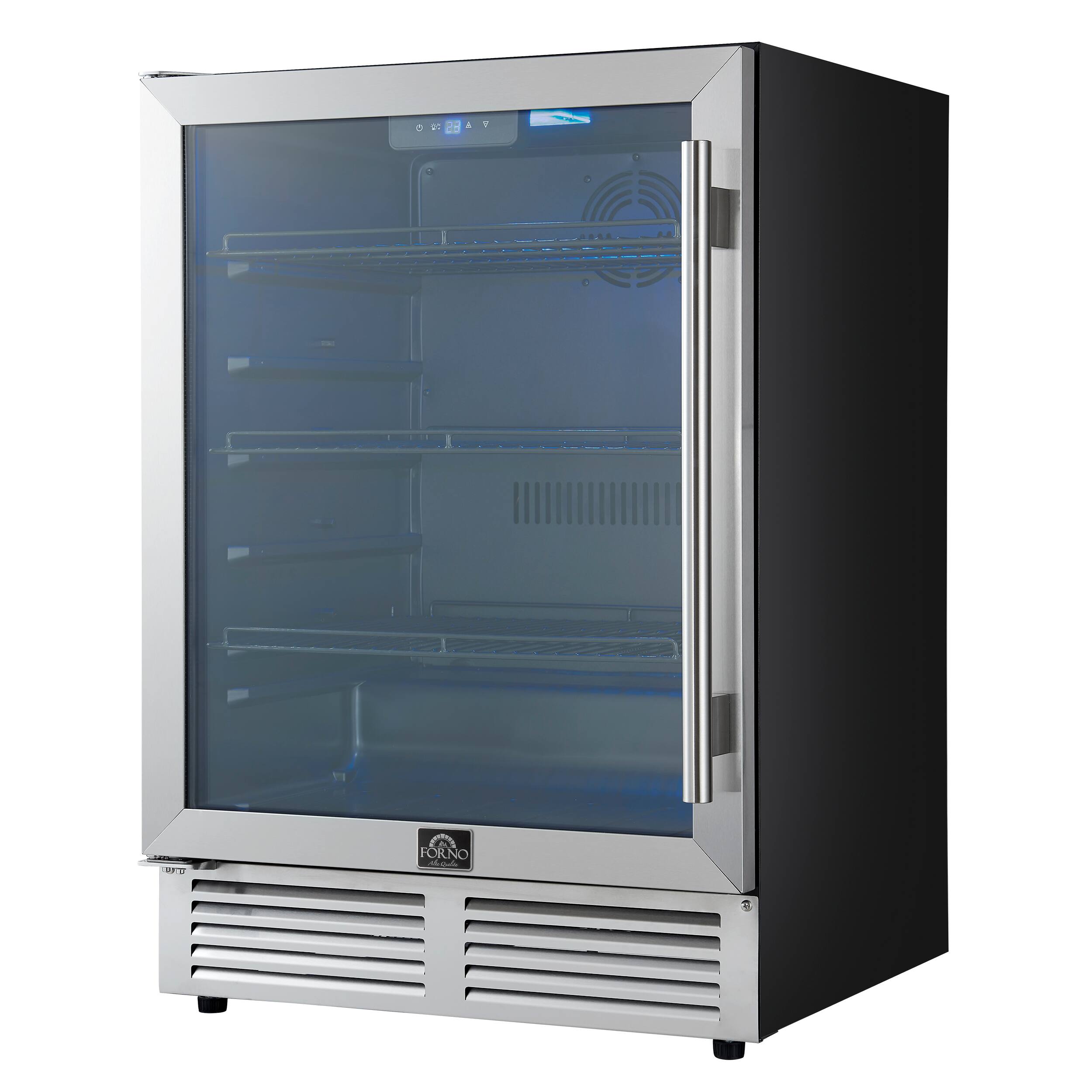 Angle. Forno Appliances - Frescolino 188-Can Convertible 4.8 Cu. Ft. 24" Wine Cooler - Stainless steel.