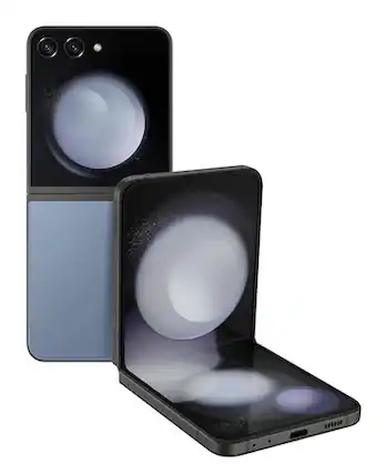 Front. Samsung - Samsung Galaxy Z Flip5 256GB F731U Unlocked - Blue.