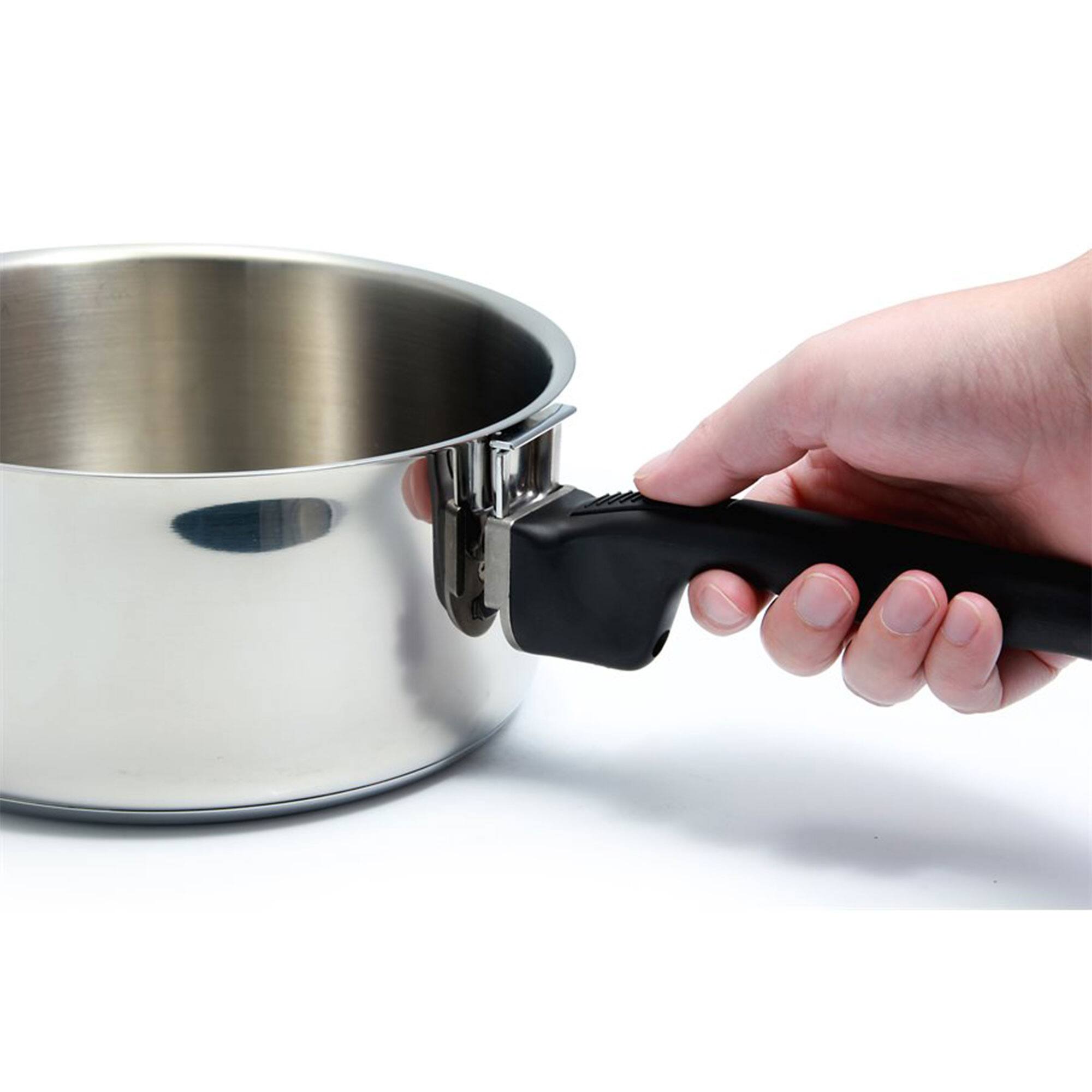 Alt View 4. Camco - Camco 7 Piece Stainless Steel Cookware Nesting Pot Set w/Handle & Storage Strap - Silver.