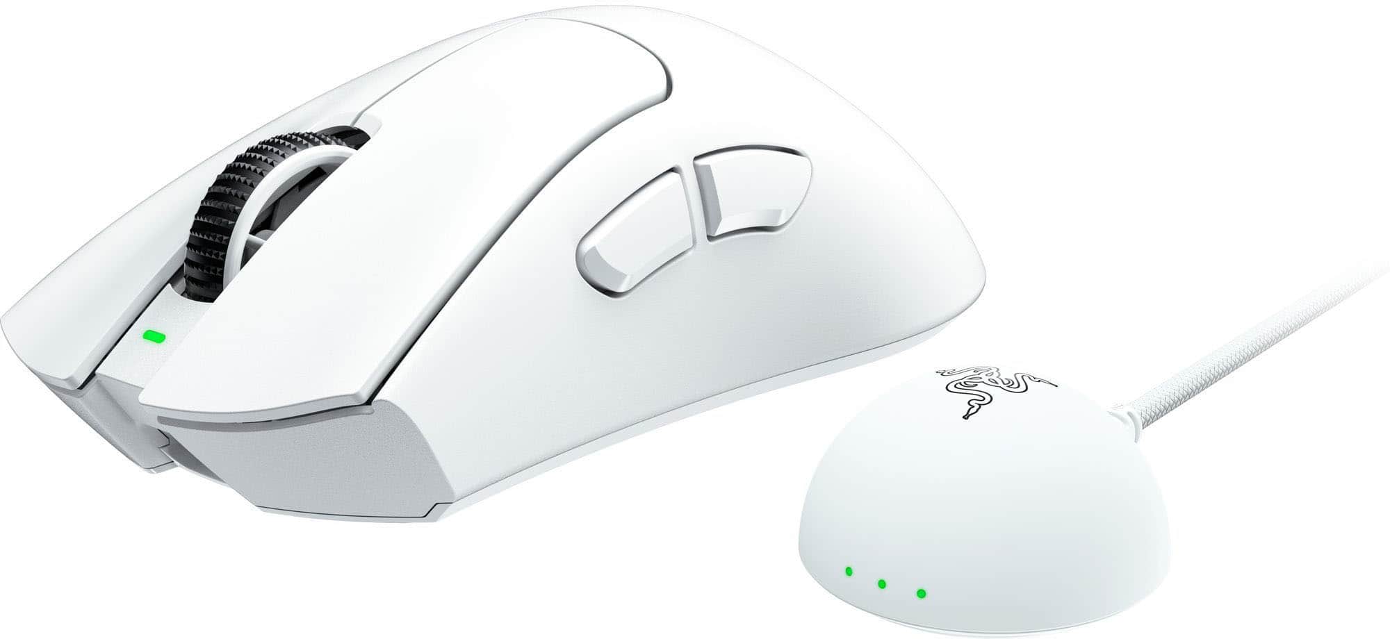 Alt View 5. Razer - DeathAdder V4 Pro Lightweight Optical Gaming Mouse with 150 Hour Battery - White.