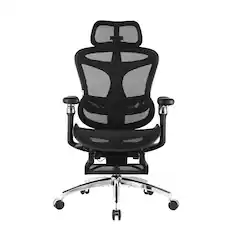 Front. SIHOO - C300 Computer Chair with Footrest,Gaming Chair with Soft 4D Armrests, Dynamic Lumbar Support and Swivel Office Chair - Basic - Black.