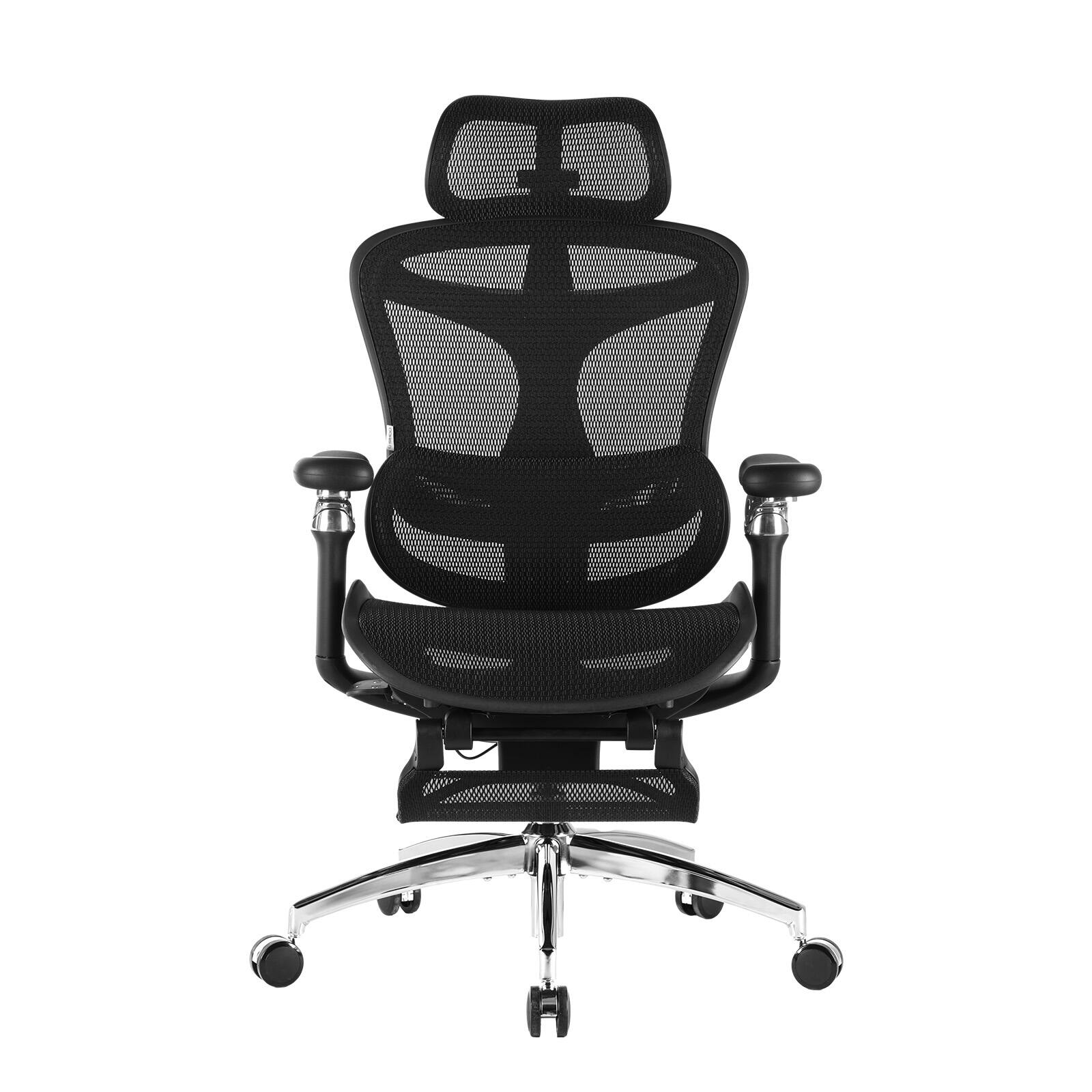 Front. SIHOO - C300 Computer Chair with Footrest，Gaming Chair with Soft 4D Armrests, Dynamic Lumbar Support and Swivel Office Chair - Basic - Black.