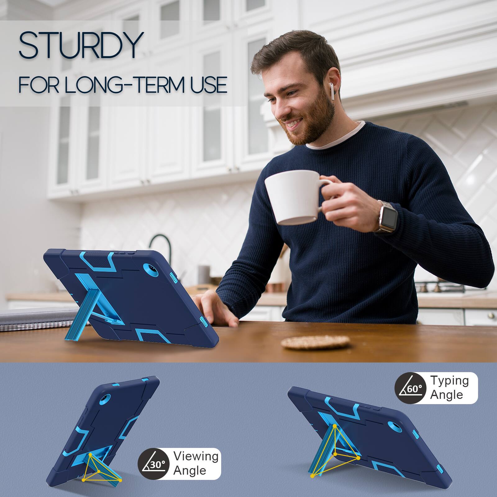 STURDY FOR LONG-TERM USE

Typing 60° Angle

Viewing 30° Angle