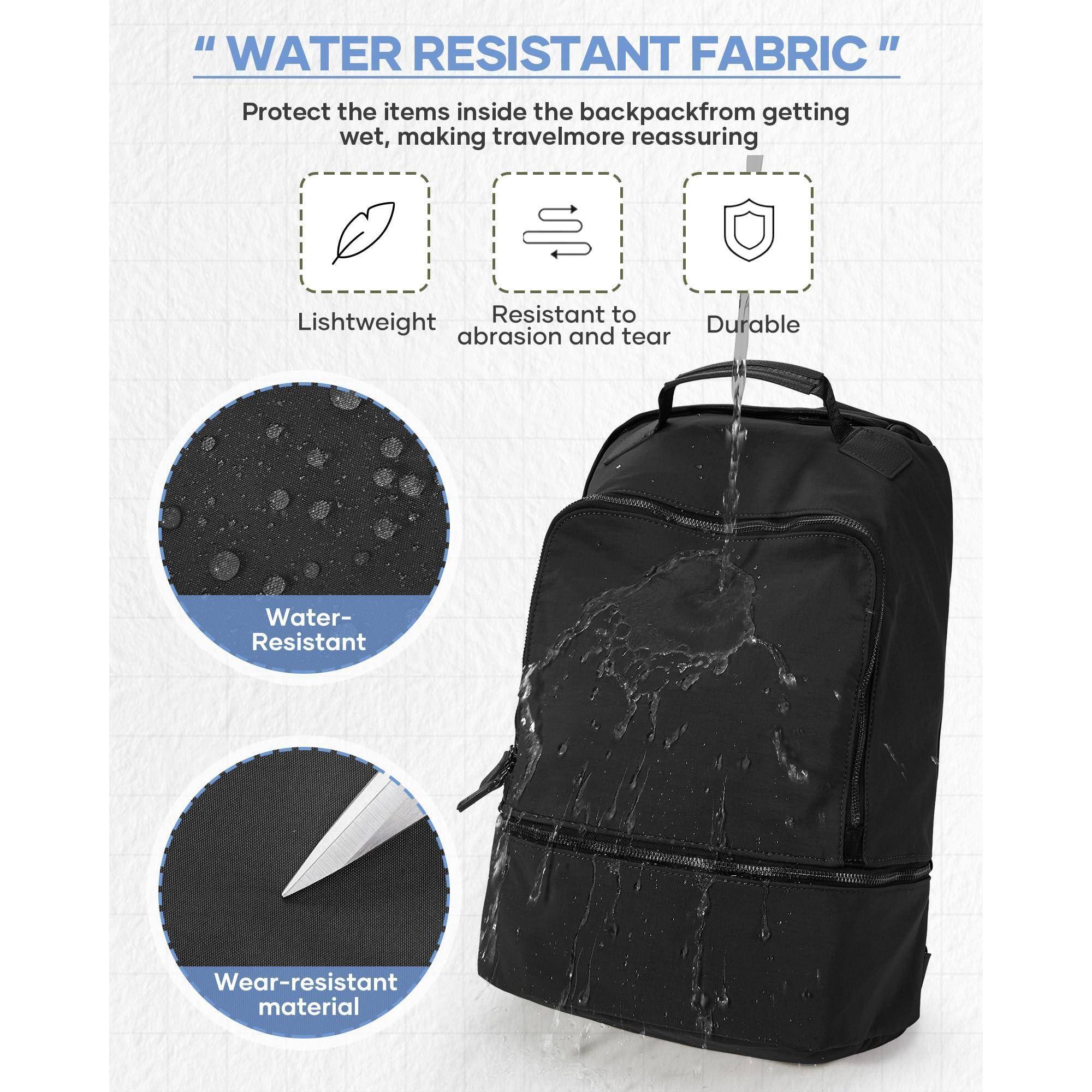 "WATER RESISTANT FABRIC"

Protect the items inside the backpack from getting wet, making travel more reassuring

- Lightweight
- Resistant to abrasion and tear
- Durable

Water-Resistant

Wear-resistant material