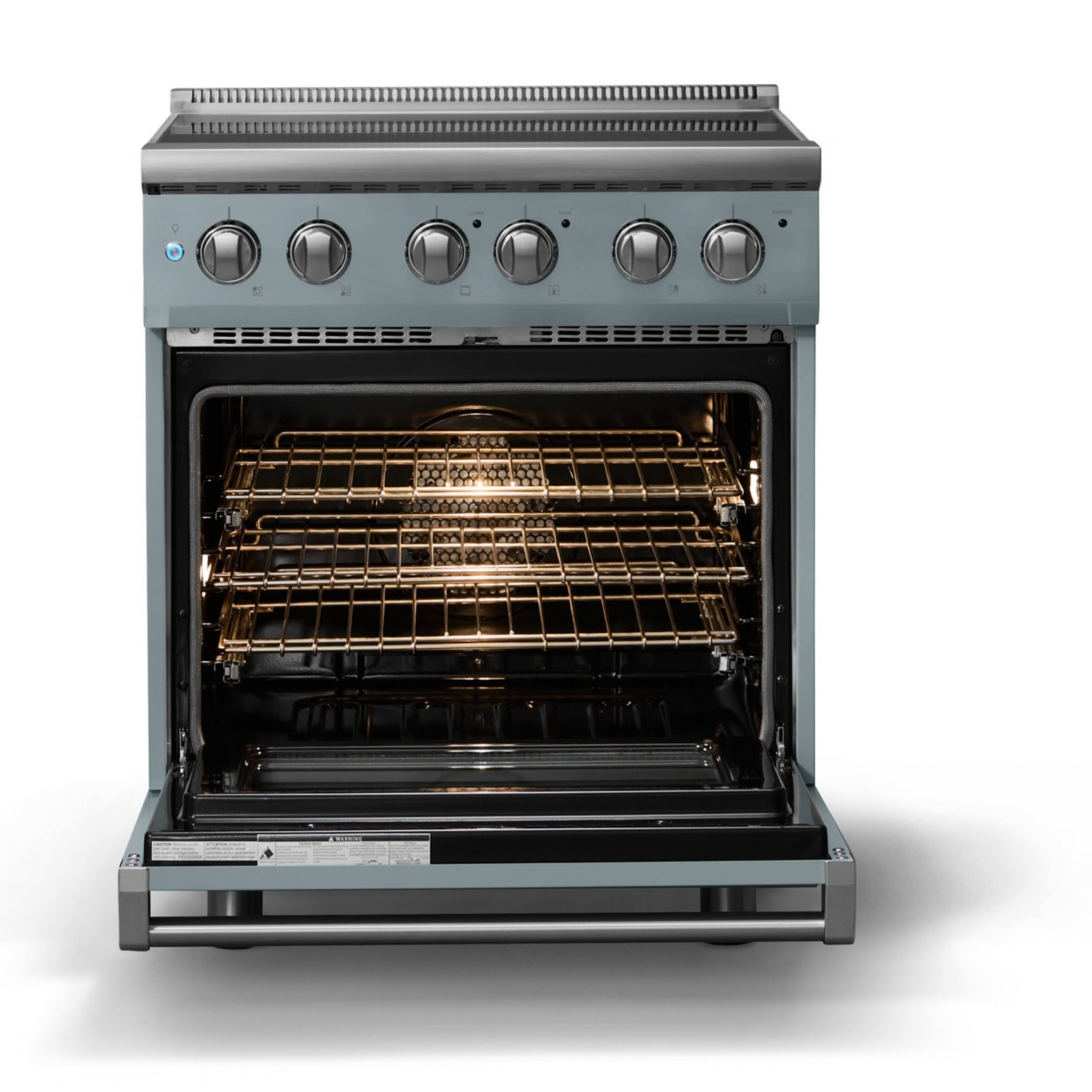 Alt View 2. Viking - 30"W. Pro5S 4.7 Cu. Ft. Freestanding 4 Element  Electric Convection Range - November Sky - November Sky.