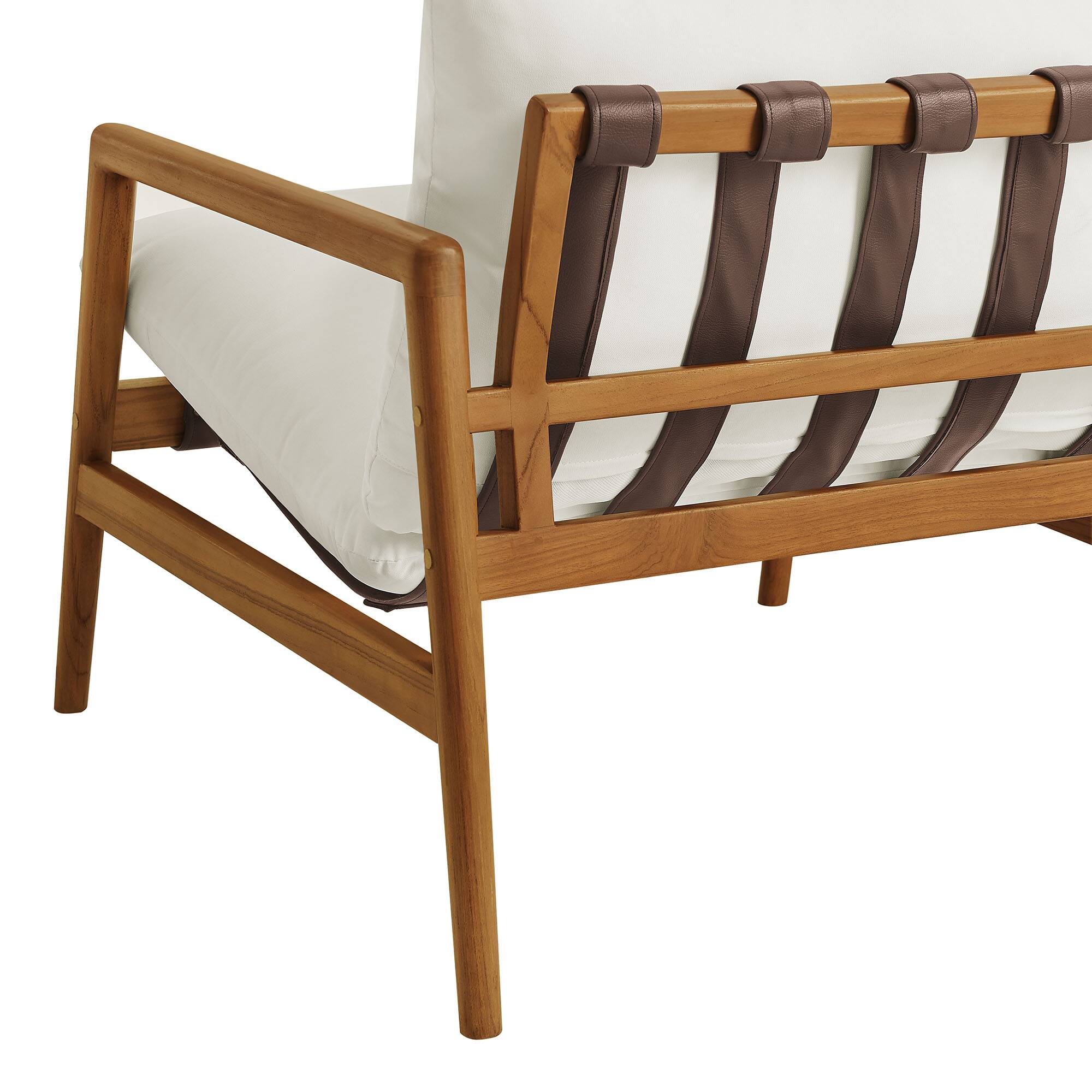 Alt View 8. Modway - Nomi Outdoor Teak Wood Sling Chair by Modway - Natural White.