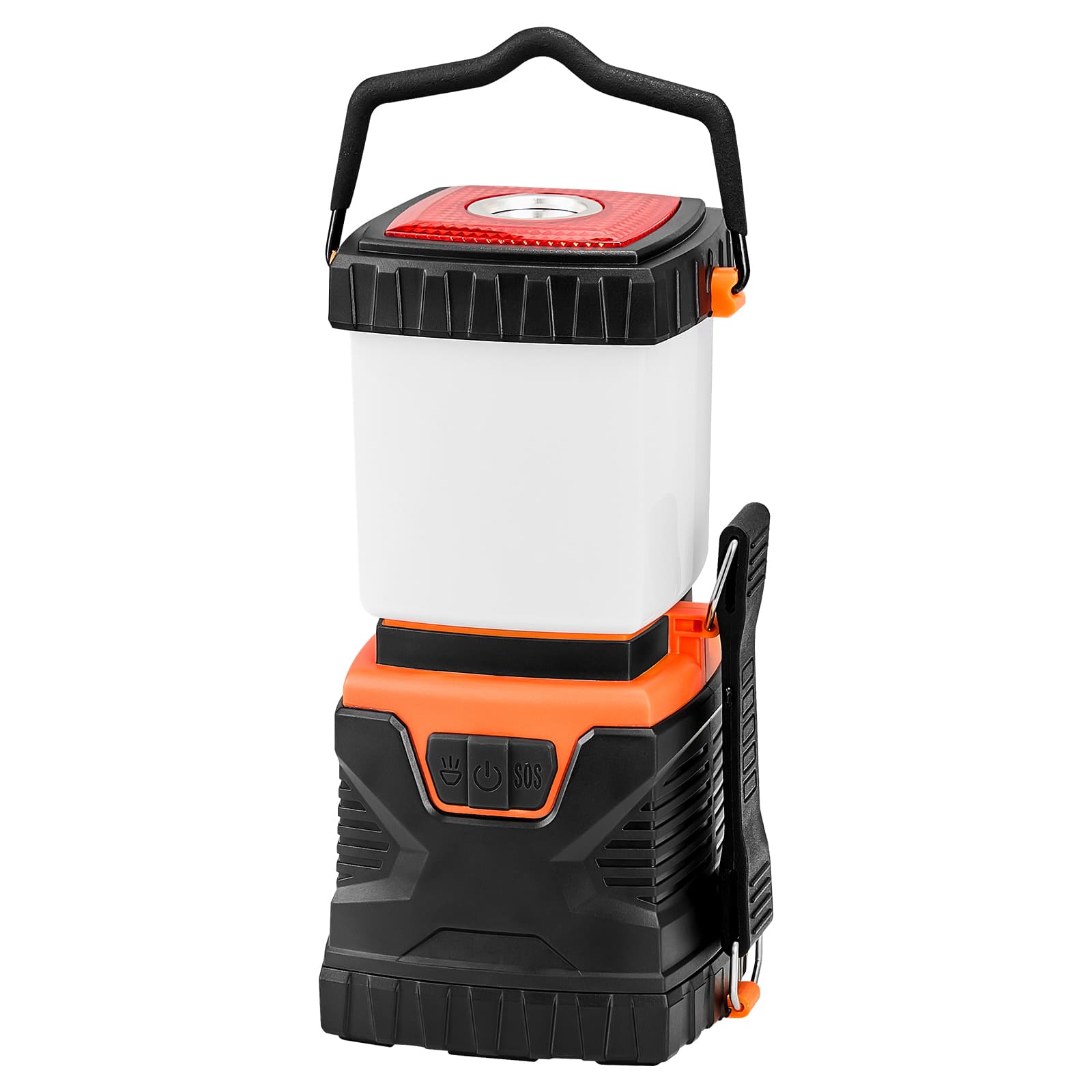 Front. VEVOR - LED Camping Lantern,All-in-one,1000LM,360° Illumination,4 Lighting Modes,Battery Powered Light,Outdoor Robust Flashlight - Black + Orange + Red + White.