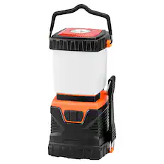 Front. VEVOR - LED Camping Lantern,All-in-one,1000LM,360° Illumination,4 Lighting Modes,Battery Powered Light,Outdoor Robust Flashlight - Black,Orange.