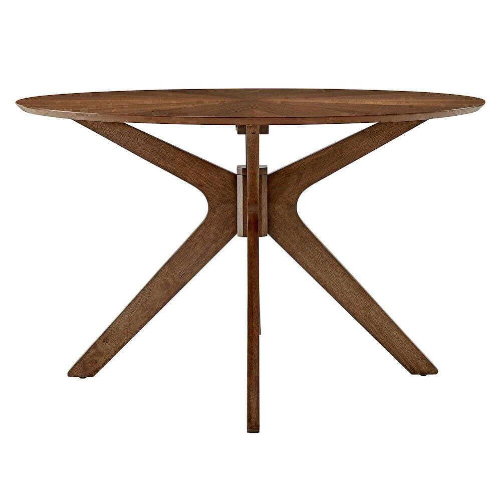 Alt View 2. Modway - Crossroads 47" Round Wood Dining Table - Brown.