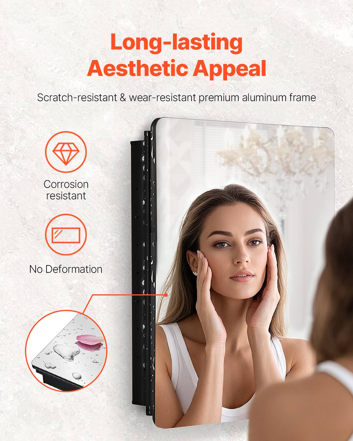 Long-lasting Aesthetic Appeal

Scratch-resistant & wear-resistant premium aluminum frame

- Corrosion resistant
- No Deformation