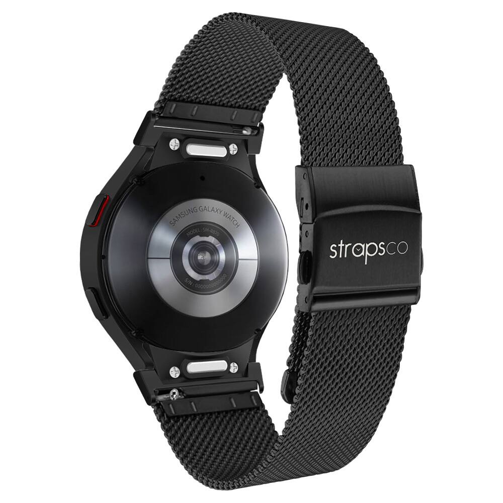 StrapsCo - Pro mesh Strap Stainless Steel Watch Band For Samsung Galaxy Watch 7 (Short-Medium) - Black
