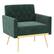 Front. Costway - Modern Velvet Button Tufted Back Accent Chair with Golden Metal Legs and Foot Pads - Dark Green.