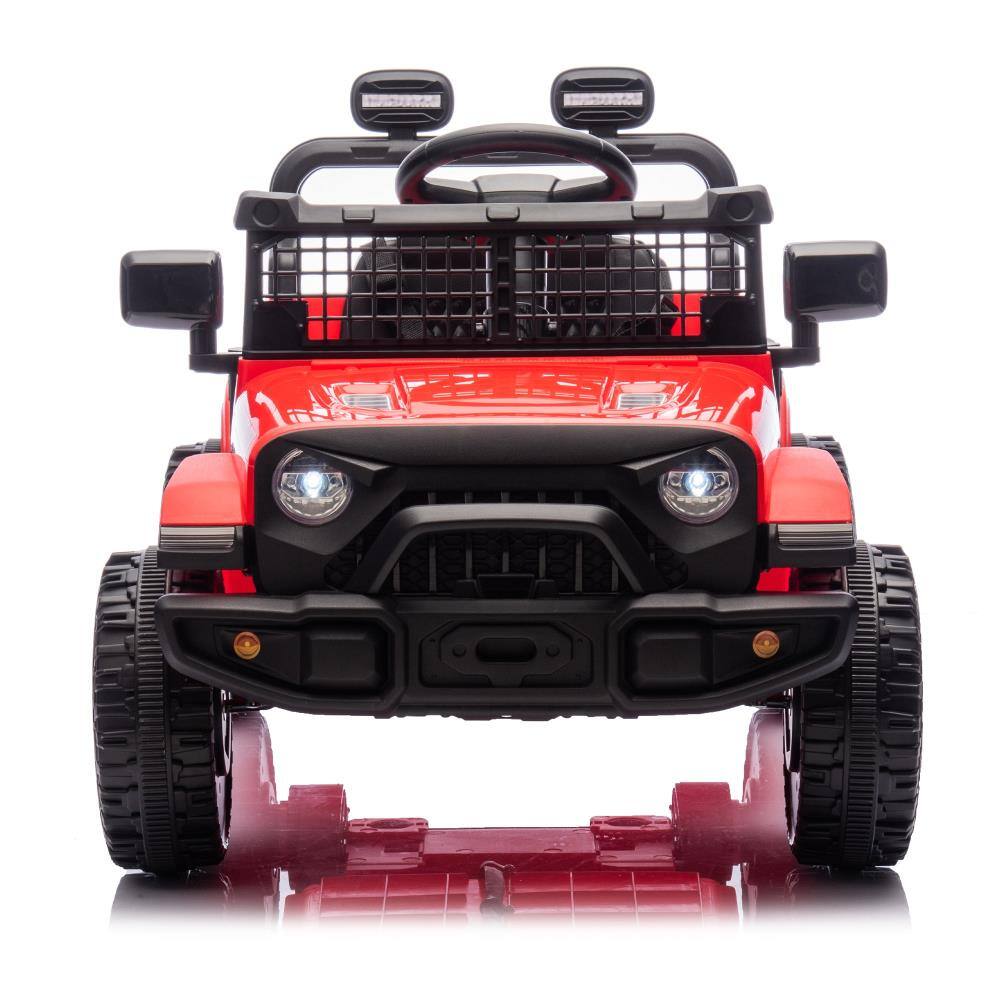 Angle. BreeBe - 24V Kids Ride On Car with Parent Control, 2WD, 4-Wheel Suspension, LED Lights, Bluetooth, Speed 1.86-3.11 MPH, Age 3+ - Red.