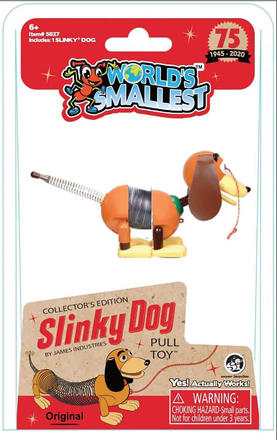 Disney - Worlds Smallest Slinky Dog Mini Retro Toy - Red