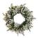 Front. BreeBe - 20” Flckd Wreath w/50 LEDs, Pine Cones, Berries & 130 Tips - Green.