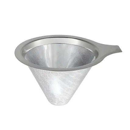 Front. Kitcheniva - Reusable Stainless Steel Mesh Pour-Over Coffee Dripper Filter.