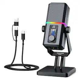 Neewer - UM02 RGB USB Mic, Cardioid, Noise Cancelling - Black