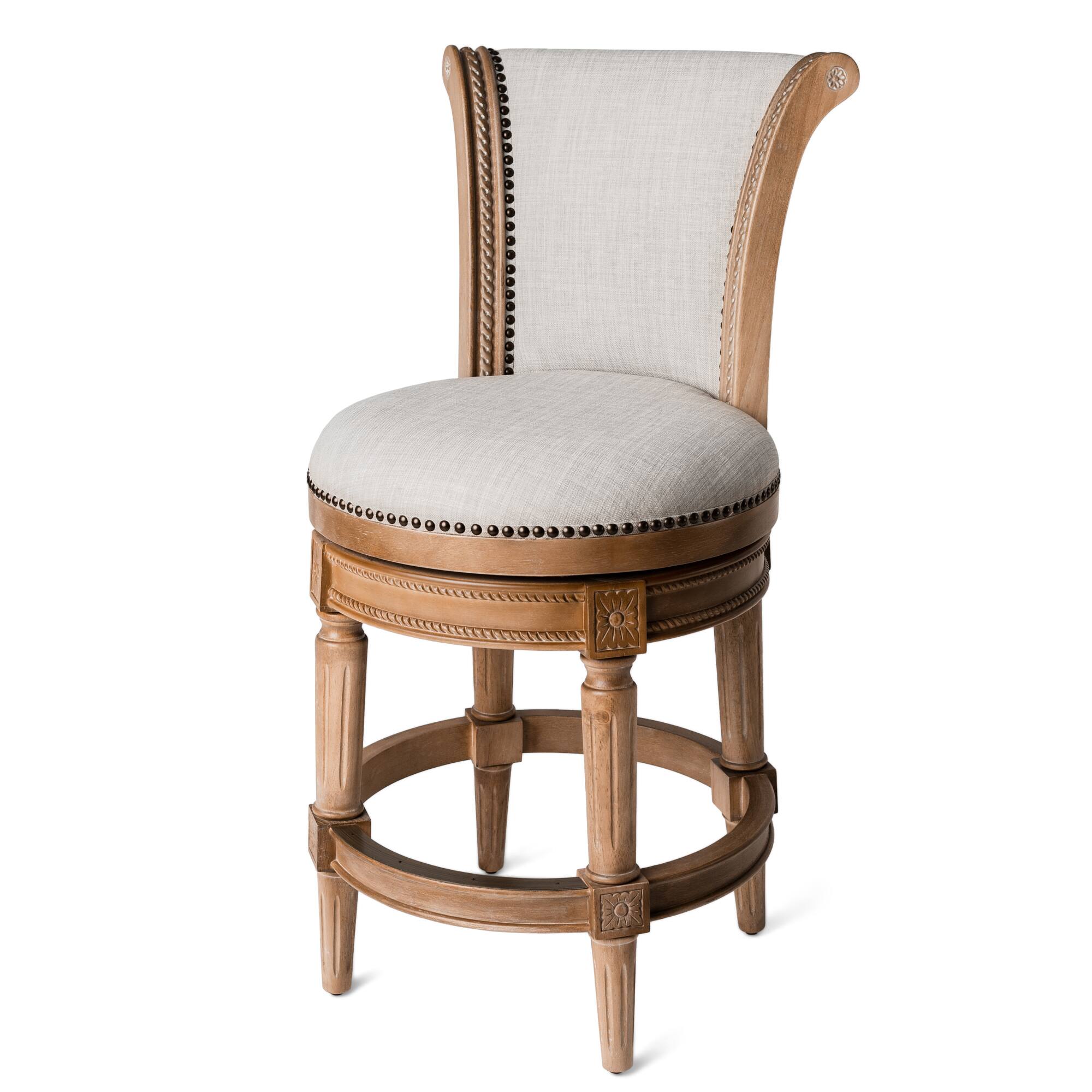 Photos - Chair Pullman Maven Lane - 26"  Counter Stool In Finish With Fabric Upholstery - Weathered Oak ML107112-FCS-WO 